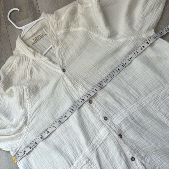Free People Summer Daydream Button Down Tunic Shirt White (small) boho oversized - Picture 3 of 10